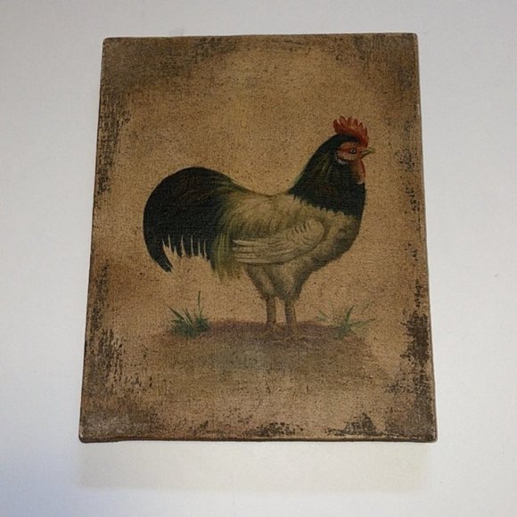 Set of Three Chicken Rooster Paintings - Picture 4 of 9